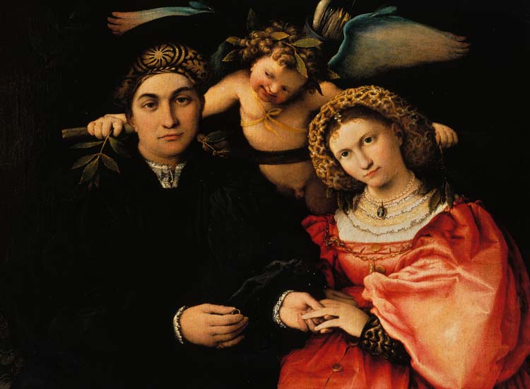 Lorenzo Lotto, Ritratto di messer Marsilio e sua moglie (1523), olio su tavola. Madrid, Museo del Prado